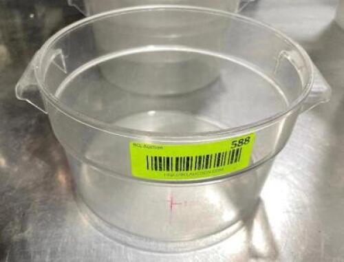DESCRIPTION: (6) 2 QT PLASTIC CONTAINER - NO LIDS SIZE 2 QT LOCATION: AREA #2 THIS LOT IS: SOLD BY THE PIECE QTY: 6
