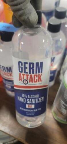 DESCRIPTION: (6) ALCOHOL HAND SANITIZER BRAND/MODEL: GERM ATTACK RETAIL$: $8.25 EA SIZE: 16 OZ QTY: 6