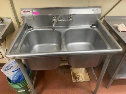 DESCRIPTION: EAGLE 38" TWO WELL STAINLESS POT SINK ADDITIONAL INFORMATION SINGLE FAUCET SIZE 38" LOCATION: KITCHEN QTY: 1