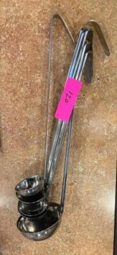 DESCRIPTION: (5) ASSORTED LADLES LOCATION: SEATING QTY: 5