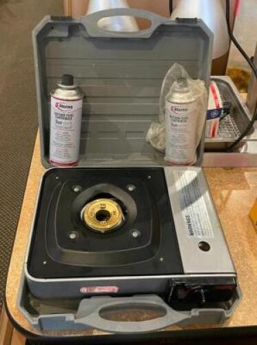DESCRIPTION: BUTANE 1-BURNER PORTABLE STOVE BRAND / MODEL: CHEFMASTER CM10000 LOCATION: SEATING QTY: 1