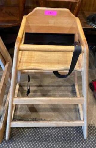 DESCRIPTION: WOODEN HIGH CHAIR LOCATION: SEATING QTY: 1