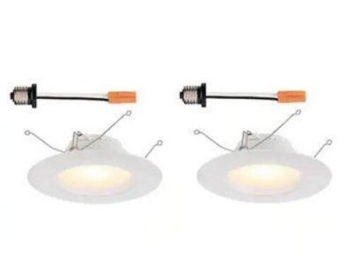 5 IN. AND 6 IN. WHITE INTEGRATED LED RECESSED CAN LIGHT TRIM, 2700K (2-PACK)