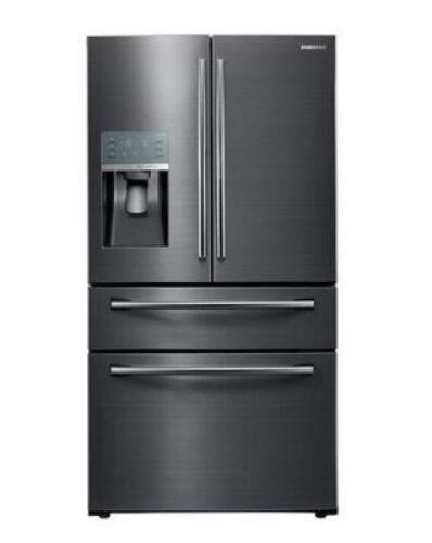 28 CU. FT. FOOD SHOWCASE 4-DOOR FRENCH DOOR REFRIGERATOR IN BLACK STAINLESS STEEL