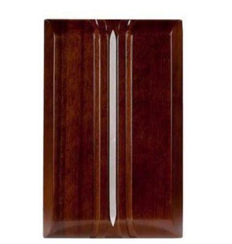 WIRELESS OR WIRED DOOR BELL IN DARK OAK WOOD WITH SILVER INSERT