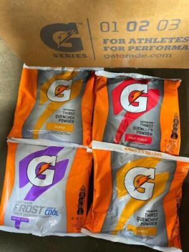 DESCRIPTION (1) PACK OF (32) GATORADE DRINK MIX POWDER ADDITIONAL INFORMATION FRUIT PUNCH, RIPTIDE RUSH, LIME & ORANGE/RETAILS AT $169.99 PER PK OF 32