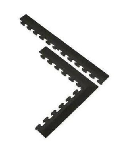 18.4 IN. X 18.4 IN. BLACK COMMERCIAL PVC GARAGE FLOORING TRIM KIT