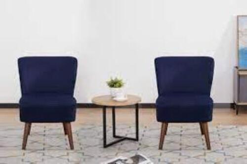 DESCRIPTION: (2) ACCENT CHAIR BRAND/MODEL: JACOBS #249083577 INFORMATION: NAVY BLUE RETAIL$: $300.00 EA SIZE: 35"H 28.5"W 31.5"D, IMAGES ARE FOR ILLUS