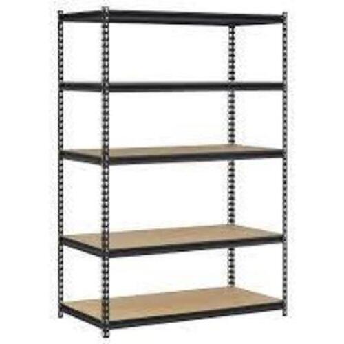 DESCRIPTION: (1) HEAVY DUTY STEEL SHELVING BRAND/MODEL: EDSAL MUSCLE RACK #UR245P INFORMATION: BLACK RETAIL$: 65.98 EA SIZE: 48X24X72 QTY: 1