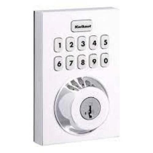 DESCRIPTION: (2) HOME CONNECT KEYPAD, LOCKING DEADBOLT BRAND/MODEL: KWIKSET #620 INFORMATION: SATIN NICKEL RETAIL$: $149.00 EA QTY: 2