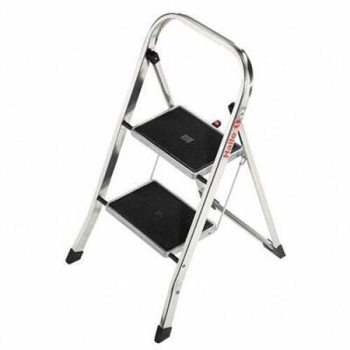 DESCRIPTION: (1) FOLDING STEP STOOL BRAND/MODEL: HAILO #6DHF0 RETAIL$: $102.42 EA SIZE: 2 STEPS, 330 LB CAPACITY QTY: 1