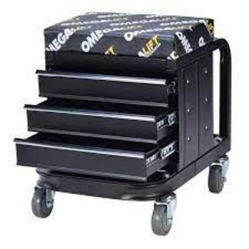 DESCRIPTION: (1) TOOLBOX CREEPER SEAT BRAND/MODEL: OMEGA #48NT99 INFORMATION: BLACK RETAIL$: $228.34 EA SIZE: 450 LB CAPACITY QTY: 1