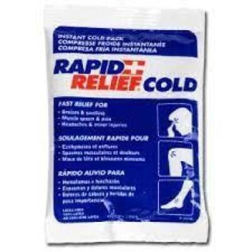 DESCRIPTION: (1) BOX OF (24) INSTANT COLD PACKS BRAND/MODEL: RAPID RELIEF #31259 RETAIL$: $2.00 PER COLD PACK QTY: 1