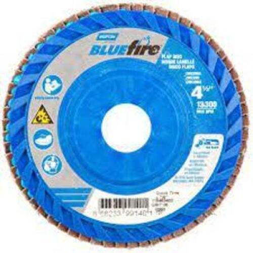 DESCRIPTION: (1) BOX OF (20) FLAP DISCS BRAND/MODEL: NORTON BLUEFIRE #R884P INFORMATION: BLUE RETAIL$: $12.03 EA SIZE: 5/8"-11, 60 GRIT QTY: 1