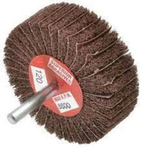 DESCRIPTION: (7) MOUNTED FLAP WHEELS BRAND/MODEL: SUPERIOR ABRASIVES #10156 RETAIL$: $17.94 EA SIZE: 3 X 1.5 X 1/4 QTY: 7