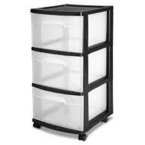 DESCRIPTION: (1) 3 DRAWER CART BRAND/MODEL: STERILITE INFORMATION: WHITE RETAIL$: $21.98 EA SIZE: 14.5X12X25 QTY: 1