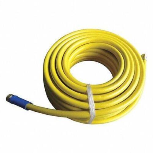 DESCRIPTION: (1) WATER HOSE BRAND/MODEL: TOUGH GUY #491G54 INFORMATION: YELLOW RETAIL$: $36.77 EA SIZE: 5/8 in Hose Inside Dia., 130�F, 100 ft Hose Lg