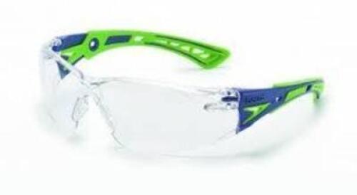 DESCRIPTION: (1) CASE OF (12) PAIRS OF SAFETY GLASSES BRAND/MODEL: BOLLE INFORMATION: BLUE AND GREEN RETAIL$: $54.87 EA QTY: 1