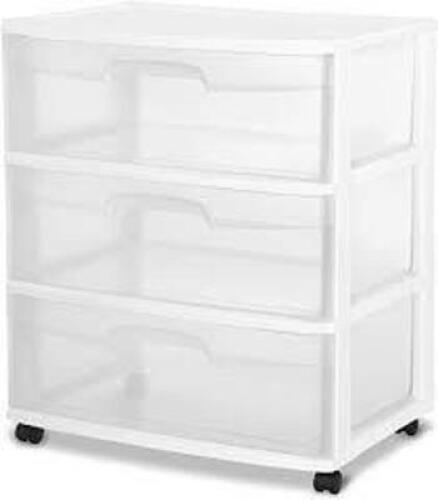 DESCRIPTION: (1) STORAGE CART BRAND/MODEL: STERILITE INFORMATION: WHITE RETAIL$: $22.00 EA SIZE: 15.25" Depth x 21.88" WIdth x 24" Heigh QTY: 1