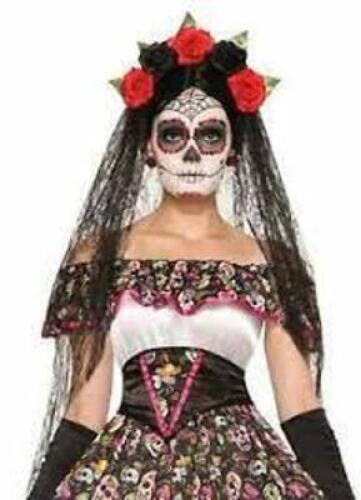 DESCRIPTION: (1) DAY OF THE DEAD BLACK VEIL HEADBAND COSTUME RETAIL$: $20.00 EA QTY: 1