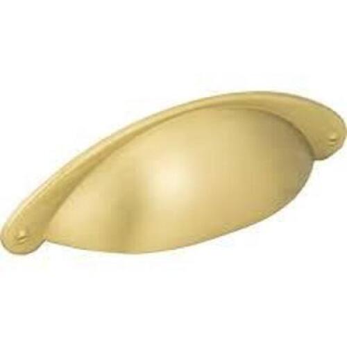 DESCRIPTION: (1) BOX OF (10) CENTER CUP DRAWER PULL BRAND/MODEL: LYON #8233BG INFORMATION: BRUSHED GOLD RETAIL$: $6.93 EA SIZE: 3" QTY: 1