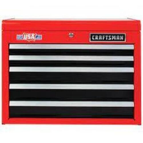 DESCRIPTION: (1) 5 DRAWER TOOL CHEST BRAND/MODEL: CRAFTSMAN INFORMATION: RED RETAIL$: $289.60 EA SIZE: 650 LB CAPACITY QTY: 1