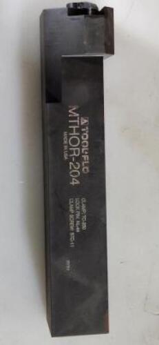 DESCRIPTION: (1) RIGHT HAND INDEXABLE THREADING TOOL HOLDER BRAND/MODEL: TOOL FLO MTHOR-204 RETAIL$: 109.22 SIZE: 1-1/4" SQ SD QTY: 1