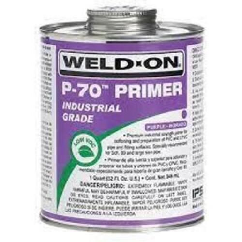 DESCRIPTION: (4) INDUSTRIAL GRADE PURPLE PVC PRIMER BRAND/MODEL: WELD ON P-70 RETAIL$: $$20.00 EA SIZE: 1 PT QTY: 4