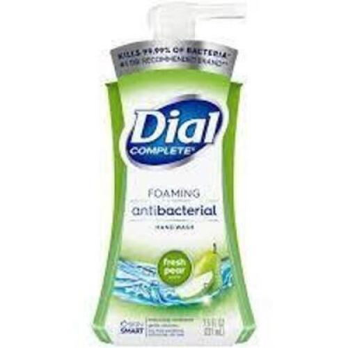 DESCRIPTION: (6) FOAMING ANTIBACTERIAL HAND WASH BRAND/MODEL: DIAL INFORMATION: FRESH PEAR RETAIL$: $5.00 EA SIZE: 7.5 OZ QTY: 6