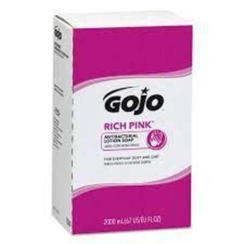 DESCRIPTION: (2) ANTIBACTERIAL LOTION SOAP RICH PINK BRAND/MODEL: GOJO #GOJ7220 INFORMATION: RICH PINK RETAIL$: $25.00 TOTAL SIZE: 2000 ML QTY: 2