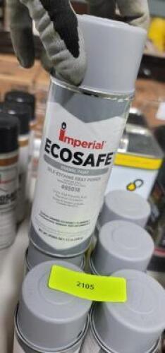DESCRIPTION: (6) ECOSAFE GLOSS SPRAY PAINT BRAND/MODEL: IMPERIAL #85018 INFORMATION: GRAY RETAIL$: $15.87 EA SIZE: 12 OZ QTY: 6