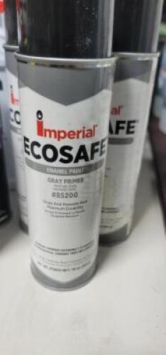 DESCRIPTION: (5) ECOSAFE GLOSS SPRAY PAINT BRAND/MODEL: IMPERIAL #85018 INFORMATION: GRAY RETAIL$: $15.87 EA SIZE: 12 OZ QTY: 5