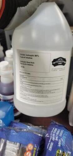 DESCRIPTION: (2) ALCOHOL ANTISEPTIC BRAND/MODEL: TOPICAL SOLUTION HAND RUB INFORMATION: 0.8 RETAIL$: $40.00 EA SIZE: 1 GALLON QTY: 2