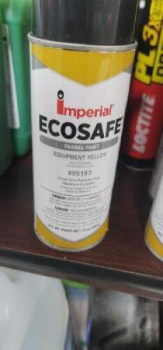 DESCRIPTION: (5) ECOSAFE ENAMEL SPRAY PAINT BRAND/MODEL: IMPERIAL #85153 INFORMATION: YELLOW RETAIL$: $15.87 EA SIZE: 12 OZ QTY: 5