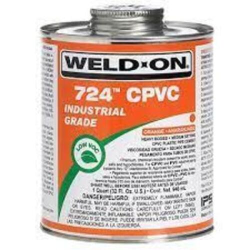 DESCRIPTION: (4) CPVC CEMENT BRAND/MODEL: WELD ON 724 SIZE: 16 FL OZ QTY: 4