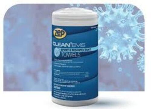 DESCRIPTION: (6) CLEAN EMS SPIRIT 2 DISINFECTANT TOWELS BRAND/MODEL: ZEP SIZE: 40 PRE MEASURED TOWELETTES 1"X10" QTY: 6