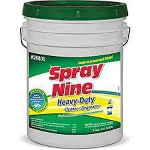 DESCRIPTION: (1) BUCKET OF HEAVY DUTY CLEANER AND DEGREASER BRAND/MODEL: SPRAY NINE #26805 RETAIL$: $72.91 EA SIZE: 5 GALLON QTY: 1