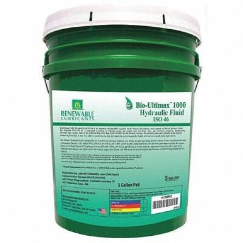 DESCRIPTION: (1) HYDRAULIC OIL BRAND/MODEL: RENEWABLE LUBRICANTS #2NMW2 RETAIL$: $288.95 EA SIZE: 5 GALLON QTY: 1
