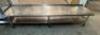 10' X 30" LOW BOY STAINLESS EQUIPMENT STAND. ON CASTERS