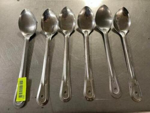 (6) STAINLESS SERVING SPOONS