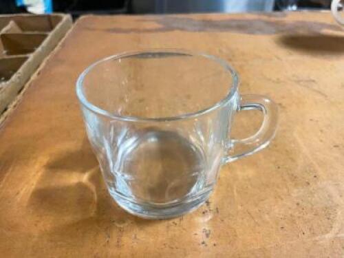 (40) CLEAR GLASS COFFEE MUGS