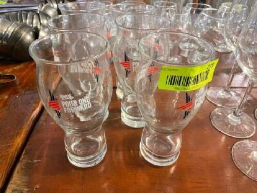 (6) SAMUEL ADAMS LOGO PILSNER GLASSES