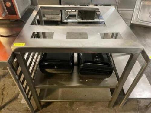34" X 30" ALL STAINLESS BEVERAGE STATION W/ DROP IN CUT OUTS.