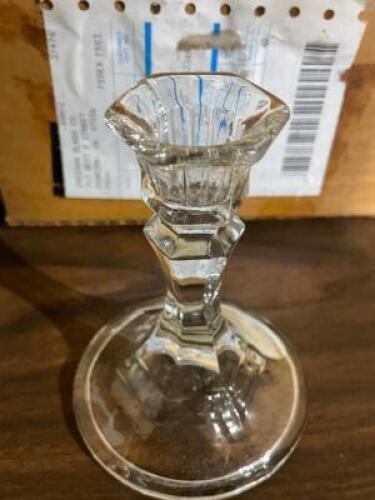 (6) CRYSTAL CANDLESTICKS