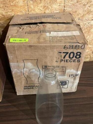 (4) PENDANT BATTERY OPERATED LIGHTS W/ GLASS SHADES