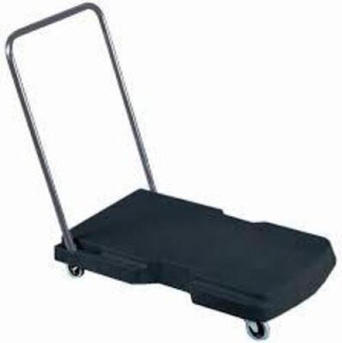 DESCRIPTION: (1) FOLDABLE SOLID-DECK PLASTIC GENERAL PURPOSE DOLLY BRAND/MODEL: RUBBERMAID #4MC27 INFORMATION: BLACK RETAIL$: $221.44 EA SIZE: 32-1/2"