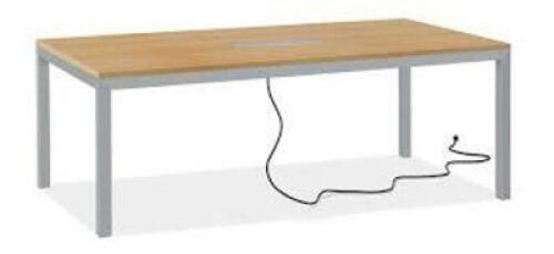 DESCRIPTION: (2) CONFERENCE TABLES WITH POWER SUPPLY BRAND/MODEL: HAWORTH INFORMATION: GRAY RETAIL$: $2629.00 EA QTY: 2