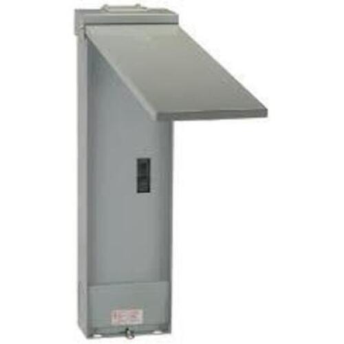 DESCRIPTION: (1) OUTDOOR ENCLSURE MAIN BREAKER BRAND/MODEL: GE RETAIL$: $174.00 EA SIZE: 200 AMP, 8 SPACES QTY: 1