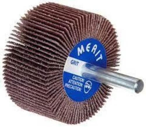 DESCRIPTION: (2) PACK OF (15) MOUNTED FLAP WHEEL BRAND/MODEL: MERIT #77696095219 INFORMATION: ALUMINUM OXIDE/COATED/GRIT: 80 RETAIL$: 101.40 PER PK OF