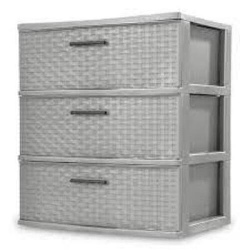 DESCRIPTION: (1) 3 DRAWER WIDE WEAVE TOWER BRAND/MODEL: STERILITE #2530LAB6A INFORMATION: CEMENT RETAIL$: $28.98 EA SIZE: 15 IN QTY: 1